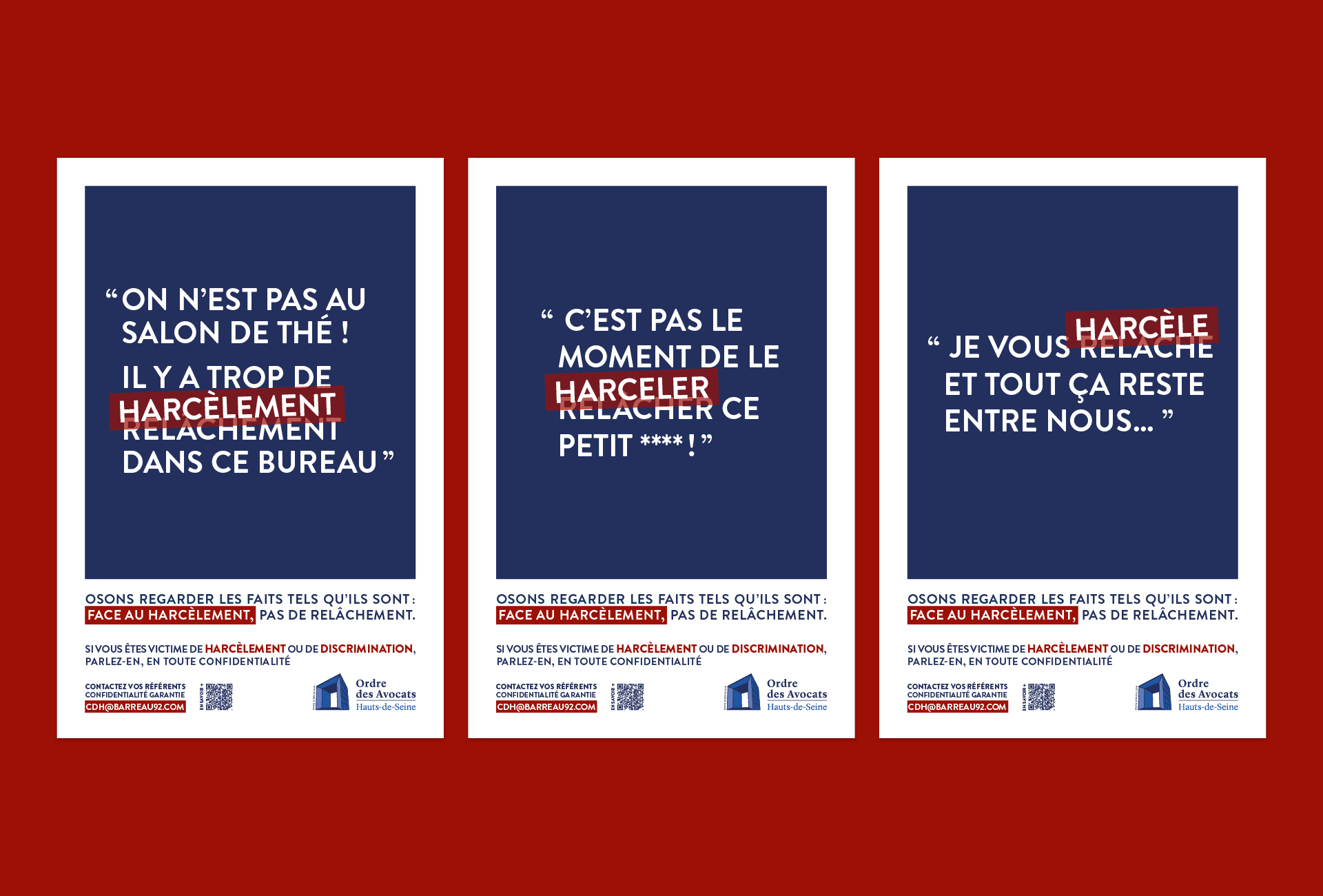 Barreau des Hauts-de-Seine - Campagne d'affichage lutte contre le harcèlement